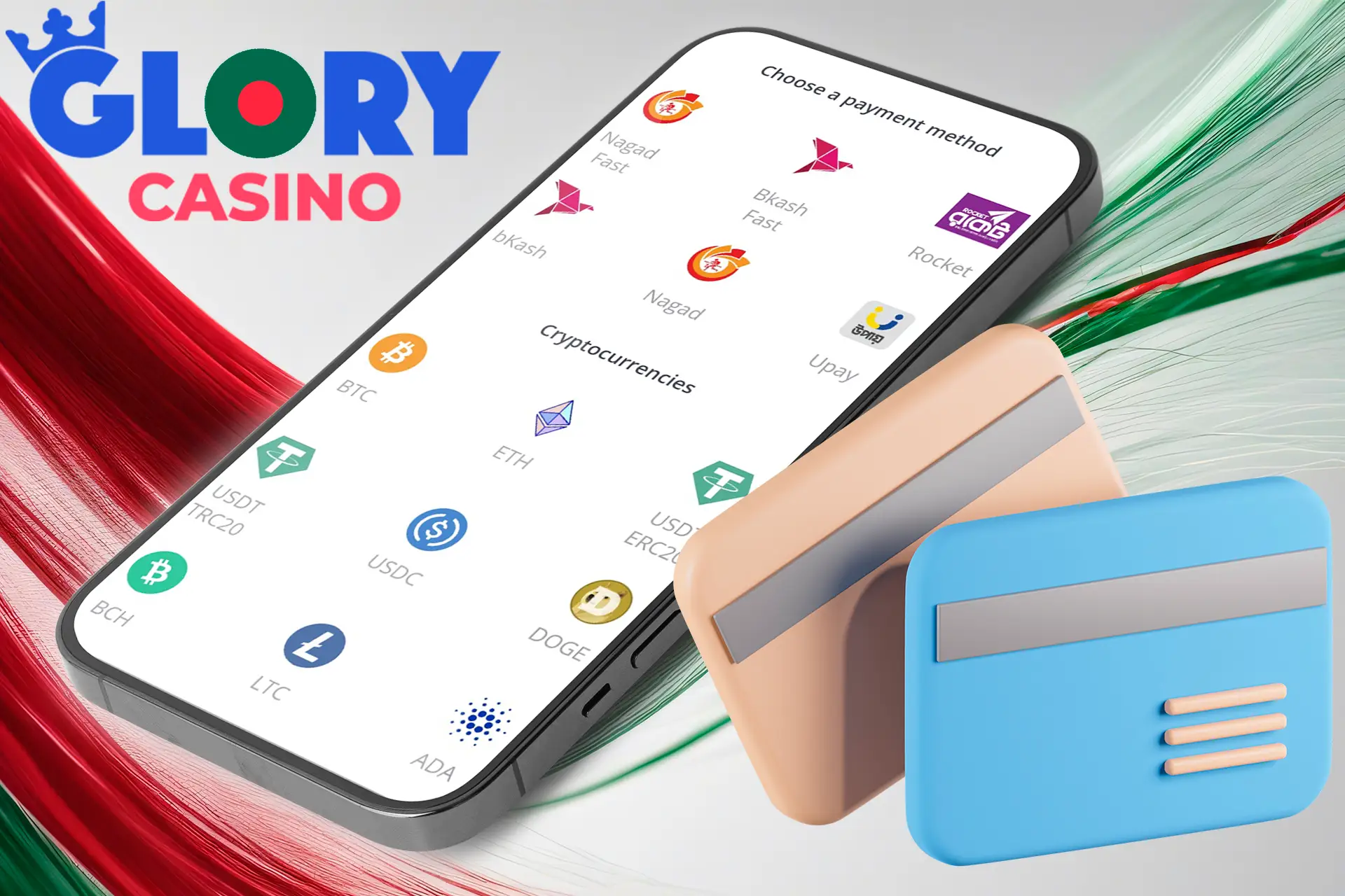 Many payment methods at Glory Casino গৌরব ক্যাসিনো Bangladesh
